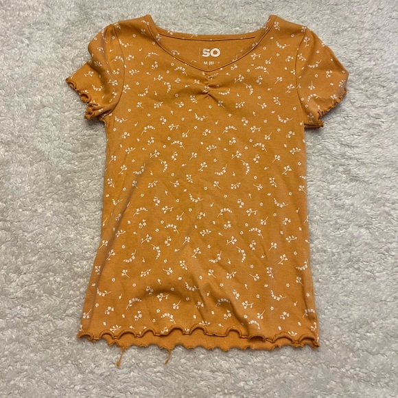 SO Other - SO Floral Ruffle Trim Tee